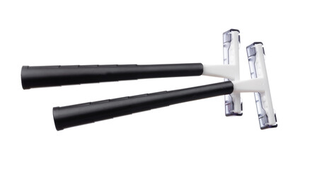 Set of disposable shaver razors isolated on white background