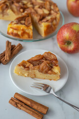 apple ricotta pie with cinnamon