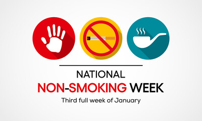 Vector illustration on the theme of National Non Smoking week observed each year during the third full week of January.