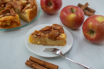 apple ricotta pie with cinnamon