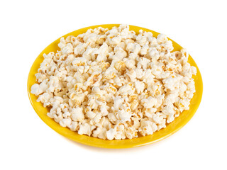 Tasty Spicy Homemade Popcorn on White Background