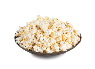 Tasty Spicy Homemade Popcorn on White Background