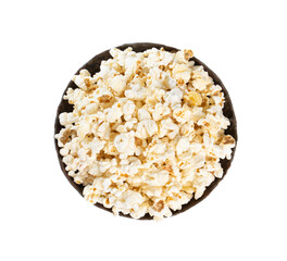 Tasty Spicy Homemade Popcorn on White Background