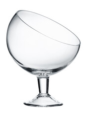 Glass transparent bowl isolated on white background