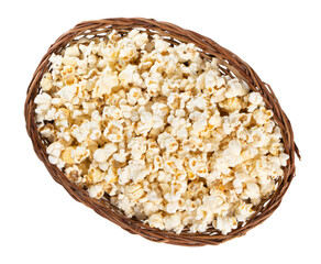 Tasty Spicy Homemade Popcorn on White Background