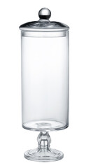 Empty glass storage container isolated on white background