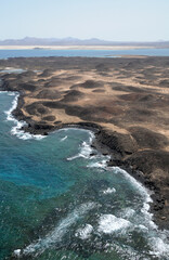 Foto aérea  en la isla de Lobos, Canarias, España