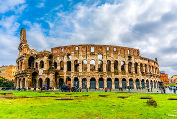 Naklejka na ściany i meble Colosseum the most well-known and remarkable landmark of Rome and Italy