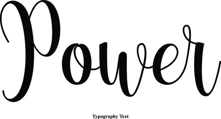 Power Typography Text On White Background
