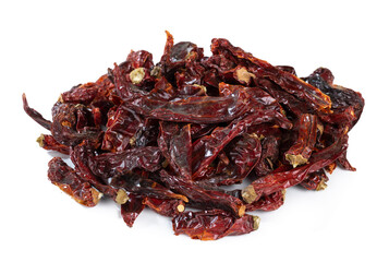 Dried Red Chili Peppers isolated on White Background