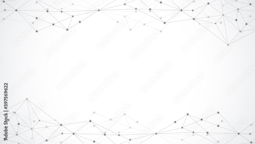 Poster abstract polygonal background with connecting dots and lines. global network connection, digital tec