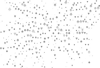 Light Silver, Gray vector template with poker symbols.