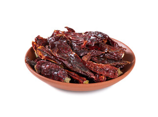 Dried Red Chili Peppers isolated on White Background