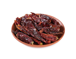 Dried Red Chili Peppers isolated on White Background