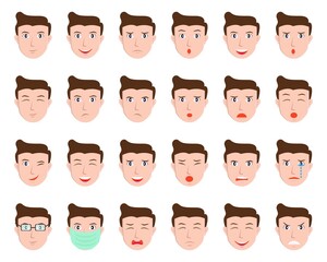 Illustration vector design of face expression male set template