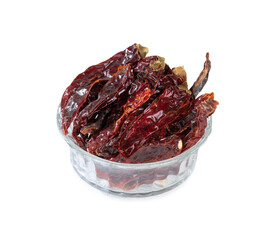 Dried Red Chili Peppers isolated on White Background
