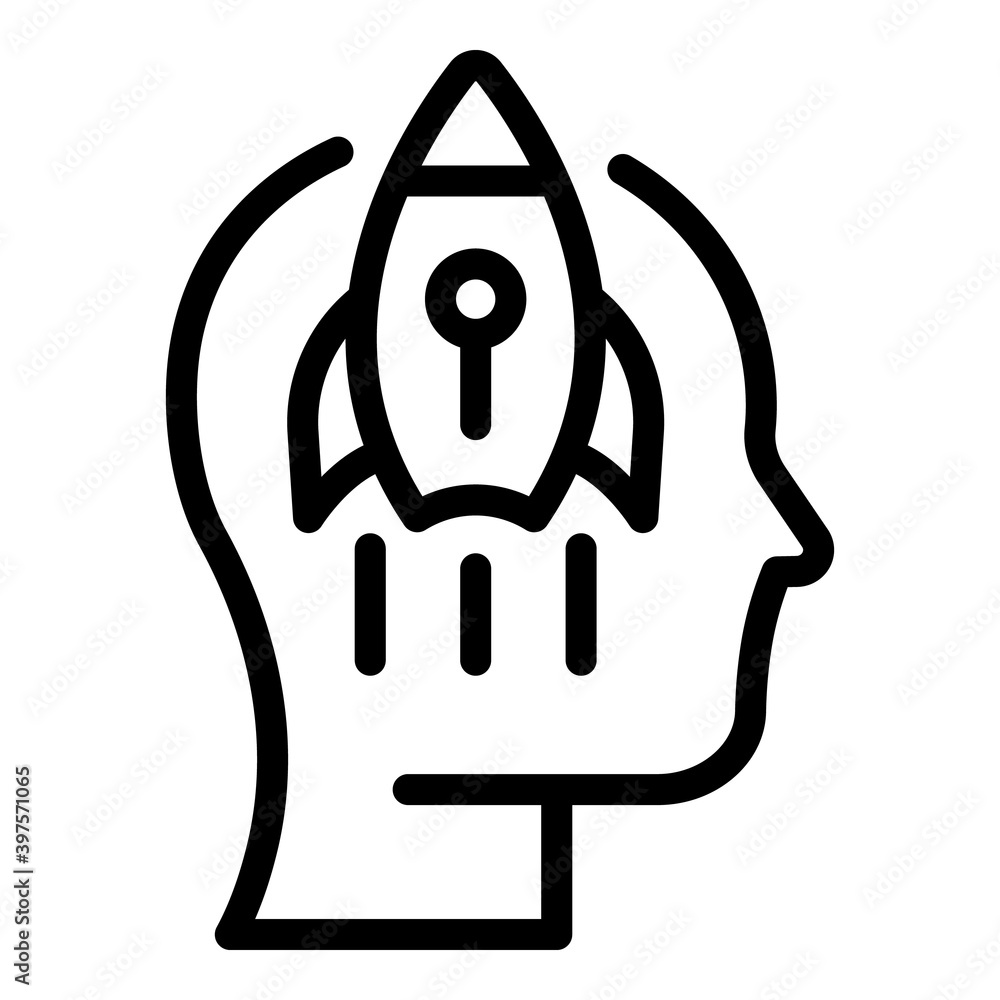 Aufkleber start up idea icon. outline start up idea vector icon for web design isolated on white background