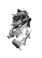 abstract black and white acrylic