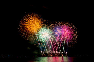 Fireworks light up the sky during the New Year festivities.