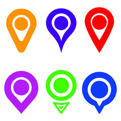 Marker location icon set, flat design illustration