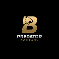 Letter B Tiger, Predator Logo Design Vector