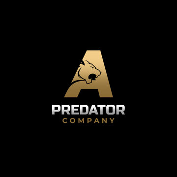 Letter A Tiger, Predator Logo Design Vector