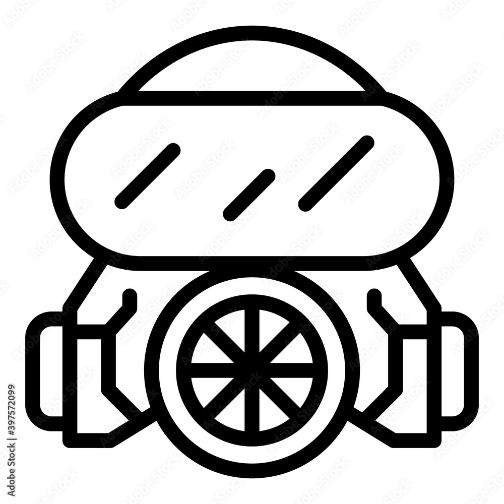 Poster gas mask icon. outline gas mask vector icon for web design isolated on white background