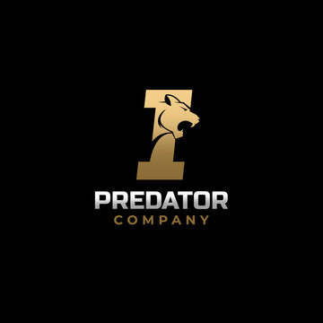 Letter I Tiger, Predator Logo Design Vector