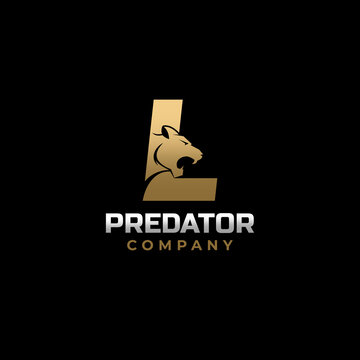 Letter L Tiger, Predator Logo Design Vector