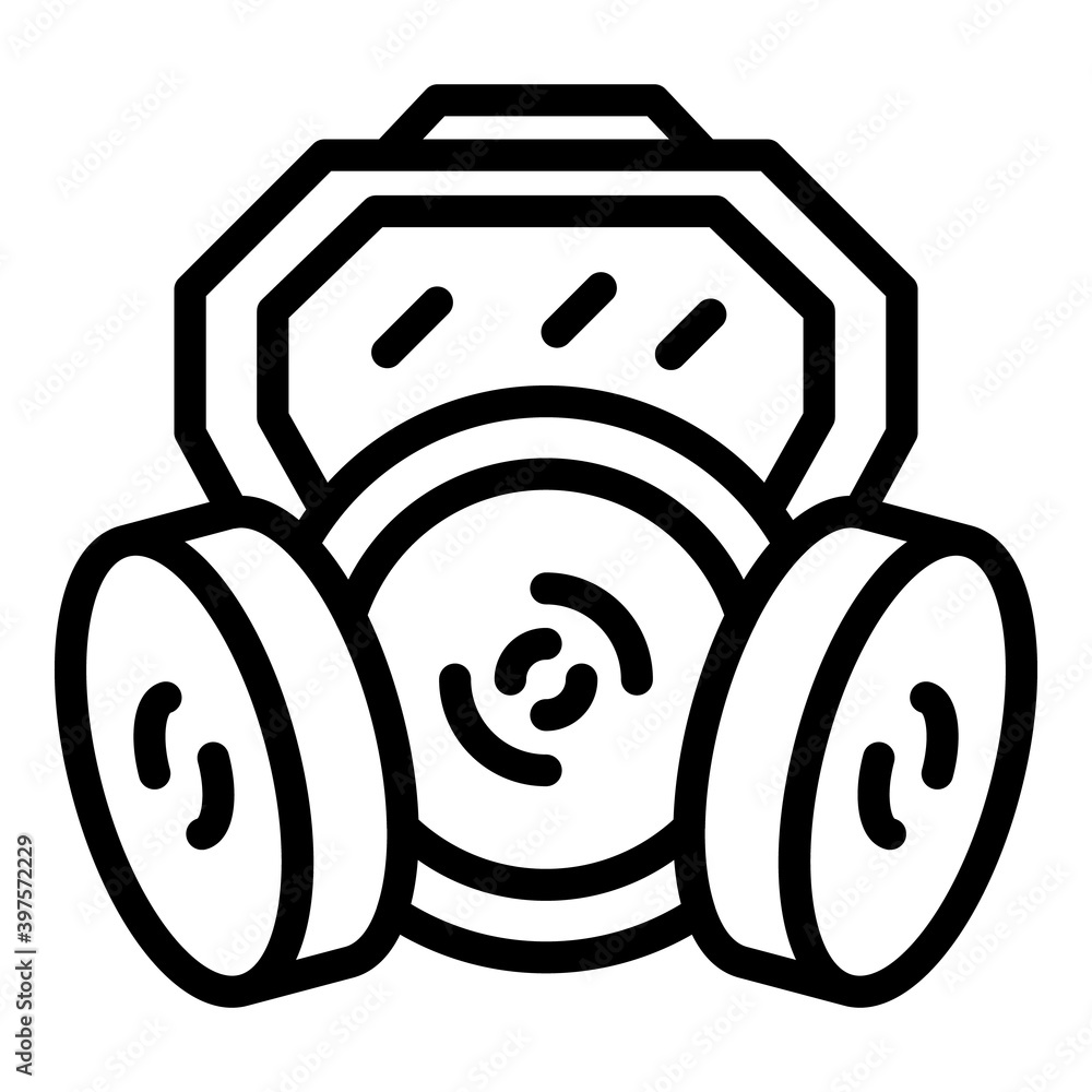 Poster respirator mask icon. outline respirator mask vector icon for web design isolated on white backgroun