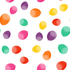 Happy Birthday party Seamless Pattern Background with Balloons. Vector Illustration