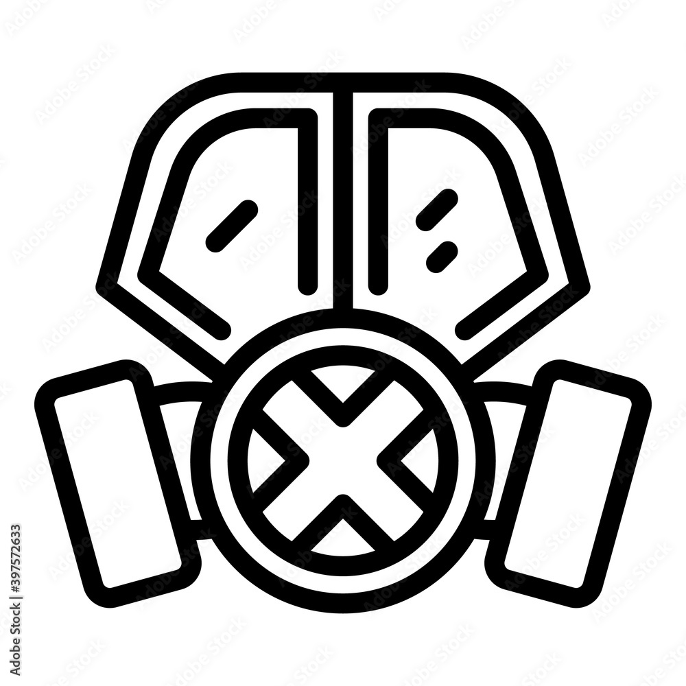 Poster caution gas mask icon. outline caution gas mask vector icon for web design isolated on white backgro