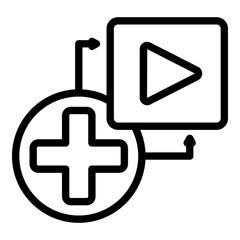 Health video icon. Outline health video vector icon for web design isolated on white background