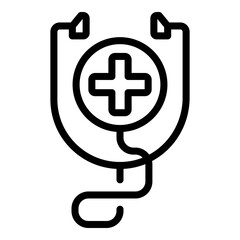 Fototapeta premium Digital health care icon. Outline digital health care vector icon for web design isolated on white background