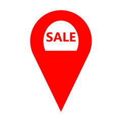 Marker location icon with sale