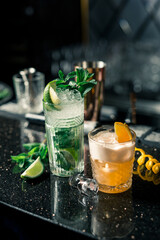 refreshing non-alcoholic cocktails at the bar