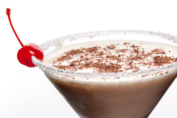 chocolate cocktail with cherry