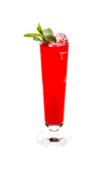 cold strawberry cocktail with mint