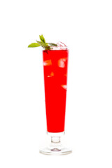 cold strawberry cocktail with mint