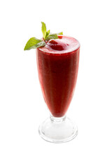 cherry shake with frozen pulp and mint