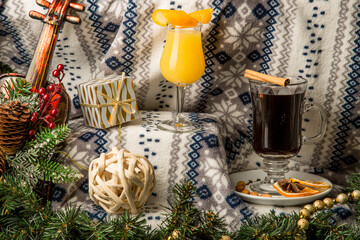 Hot, winter drinks mulled wine