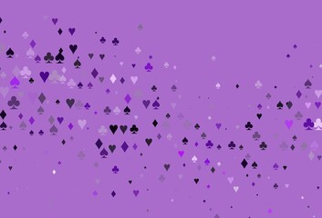 Light Purple vector template with poker symbols.