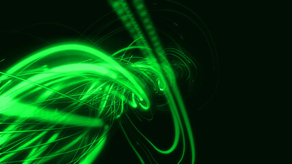 Glowing Lines Particles Flow Multi color strings, Rays Backdrop illustration background.