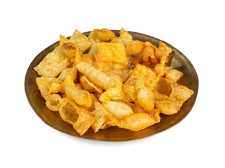 Indian Breakfast Dish Sola Fali or Masala Papri Served With Green Chutney