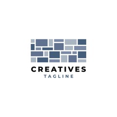 Creative stone logo design illustration vector template