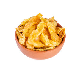 Indian Breakfast Dish Sola Fali or Masala Papri Served With Green Chutney