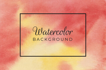 Abstract hand painted red, orange and yellow  watercolor texture background