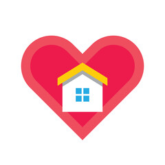 Sweet home icon design. Heart and house signs. Vector illustration.
