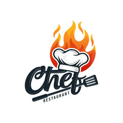Hot Chef Logo Design Vector Template