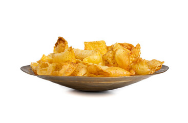 Indian Breakfast Dish Sola Fali or Masala Papri Served With Green Chutney